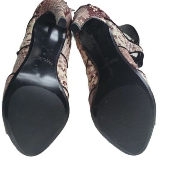 ZARA Women Heels EU 37 6.5 Snakeskin Animal Print Strap Tassel Open Toe Stiletto - Picture 3 of 11